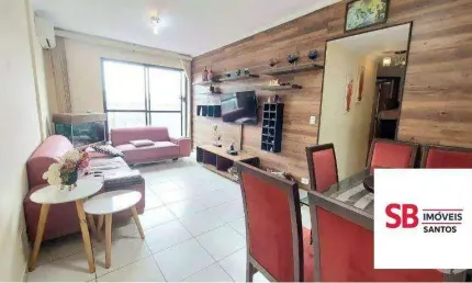 Apartamento com 2 dormitórios à venda, 82 m² - embaré - santos/sp