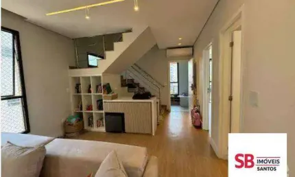 Cobertura com 4 dormitórios à venda, 196 m² - embaré - santos/sp