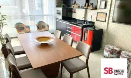 Apartamento com 3 dormitórios à venda, 129 m² - aparecida - santos/sp