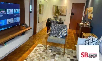 Apartamento com 2 dormitórios à venda, 87 m² por r$ 630.000 - boqueirão - santos/sp