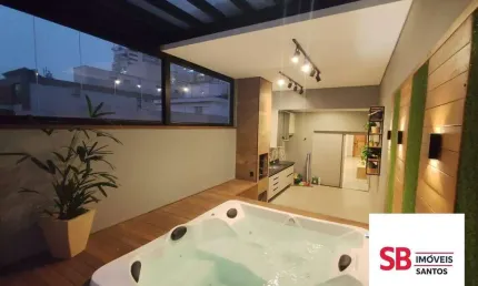Cobertura com 3 dormitórios à venda, 191 m² por r$ 1.700.000 - campo grande - santos/sp