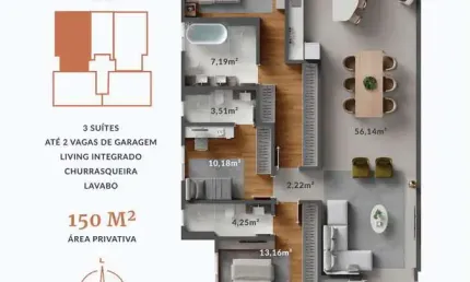 Apartamento com 3 quartos à venda na Avenida Prefeito Cirino Adolfo Cabral, 999, Centro, Navegantes