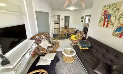 Apartamento com 3 quartos, vista mar e 2 vagas na aviação - praia grande
