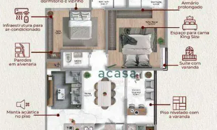 Apartamento no Ed. Paris Palace à venda, 65 m² por R$ 528.859 - Neva - Cascavel/PR