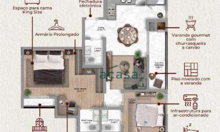 Apartamento no Ed. Paris Palace à venda, 68 m² por R$ 491.260 - Neva - Cascavel/PR