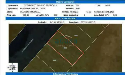Terreno à venda, 300 m² por r$ 320.000,00 - paraíso tropical ii - cascavel/pr