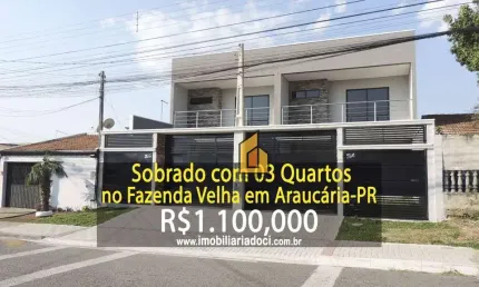 Sobrado com 3 dormitórios à venda, 190 m² por R$ 1.100.000,00 - Fazenda Velha - Araucária/PR