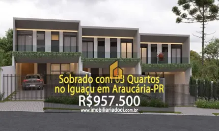 Sobrado com 3 dormitórios à venda, 175 m² por R$ 957.500,00 - Iguaçu - Araucária/PR