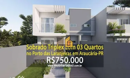 Sobrado com 3 dormitórios à venda, 110 m² por R$ 750.000,00 - Porto das Laranjeiras - Araucária/PR