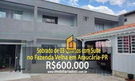 Sobrado com 3 dormitórios à venda, 226 m² por R$ 600.000,00 - Fazenda Velha - Araucária/PR