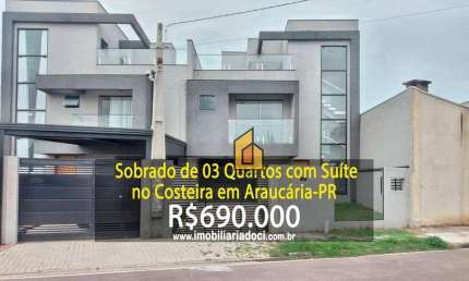 Sobrado de 03 Quartos no Costeira em Araucária-PR  - A venda por R$690.000,00