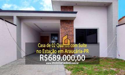 Casa de 02 Quartos com Suíte no Estação em Araucária-PR  - A venda por R$689.000,00