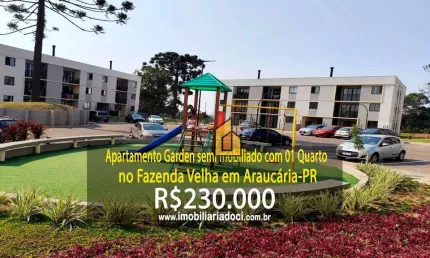 Apartamento Garden mobiliado com 01 Quarto no Fazenda Velha em Araucária-PR  - A venda por R$230.000,00