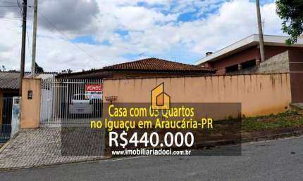 Casa com 03 Quartos no Iguaçu em Araucária-PR  - A venda por R$440.000,00