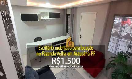 Escritório mobiliado no Fazenda Velha em Araucária-PR  - Locação por R$1.500,00