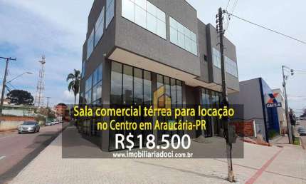 Sala comercial térrea para locação no Centro em Araucária-PR  - Locação por R$18.500,00