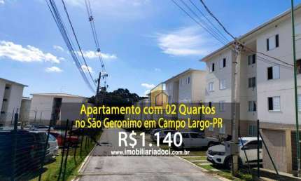 Apartamento com 02 Quartos no São Geronimo em Campo Largo-PR  - Locação por R$1.140,00