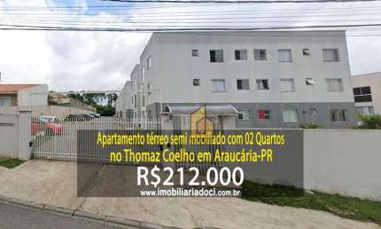 Apartamento térreo semi mobiliado com 02 Quartos no Thomaz Coelho em Araucária-PR  - A venda por R$212.000,00