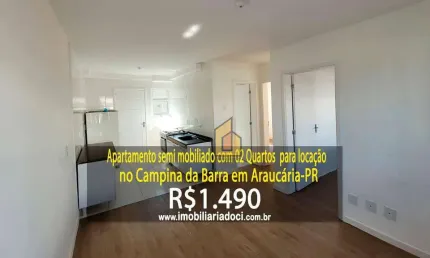 Apartamento semi mobiliado com 02 quartos no campina da barra em araucária-pr  - locação por r$1.490,00