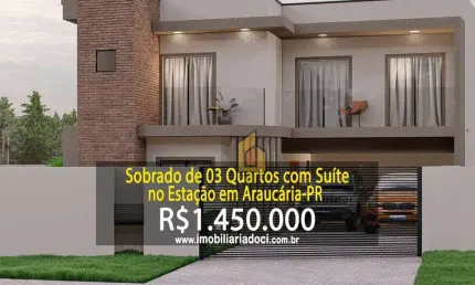 Sobrado de 03 Quartos com Suíteno Estação em Arucária-PR  - A venda por R$1.450.000,00