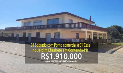 01 sobrado com ponto comercial e 01 casa no jardim elizabete em contenda-pr  - a venda por r$1.910.000,00