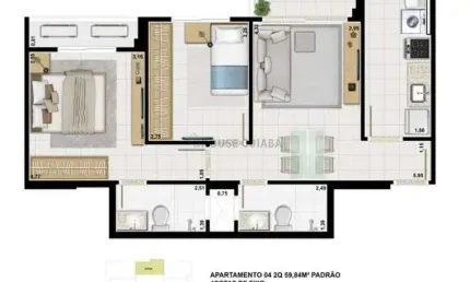 Apartamento com 2 quartos à venda na Avenida A, 00, Terra Nova, Cuiabá, 59 m2 por R$ 490.000
