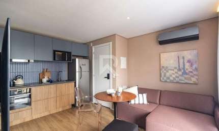 Studio mobiliado de 37m² completo para locação no All Batel - Batel - Curitiba/PR -