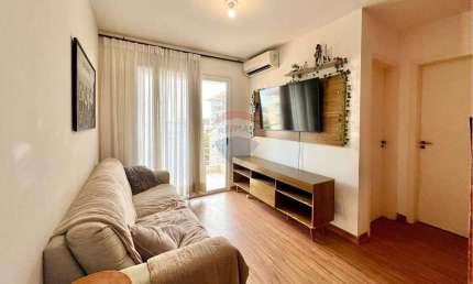 Apartamento á venda, semi mobiliado, 55 m², com 2 dormitórios, sacada com churrasqueira, Condomínio Jardim Baviera - Bairro Igara Canoas