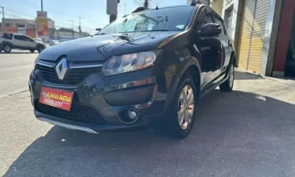 Renault sandero stepway dynamiq. flex 1.6 16v 5p - preta - 2019/2020