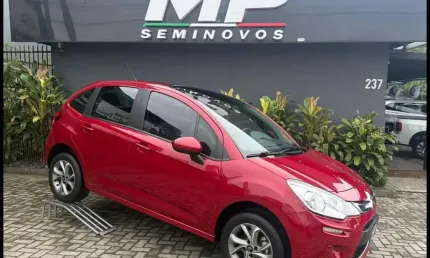 Citroën c3 tendance pure tech 1.2 flex 12v mec.  - vermelha - 2017/2018