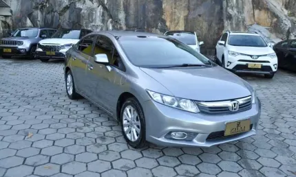 Honda civic lxs 1.8 mt  - cinza - 2013/2014