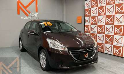 Peugeot 208 active/active pack 1.5 flex 8v 5p  - marrom - 2014/2015