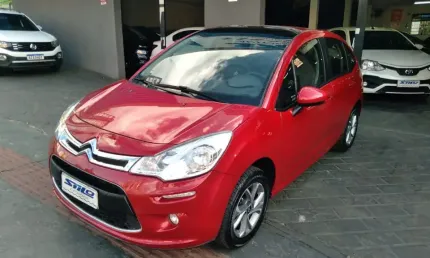 Citroen c3 tendance 1.6 automático + borboleta flex + teto panorâmico 2017/2017 vermelho