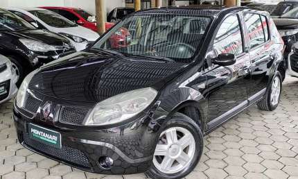 Renault sandero privilège hi-flex 1.6 16v 5p  - preta - 2008/2008