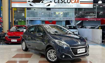Peugeot 208 allure 1.2 flex - teto panorâmico - azul - 2016/2017