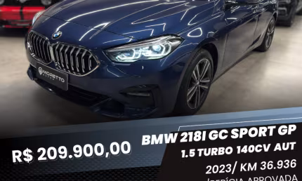 Bmw 218i gc sport gp c/ teto solar (periciado/unico dono)