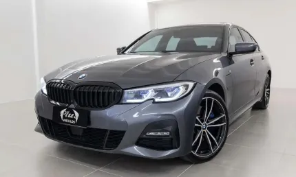 Bmw 330e turbo híbrido m sport - cinza - 2021/2022
