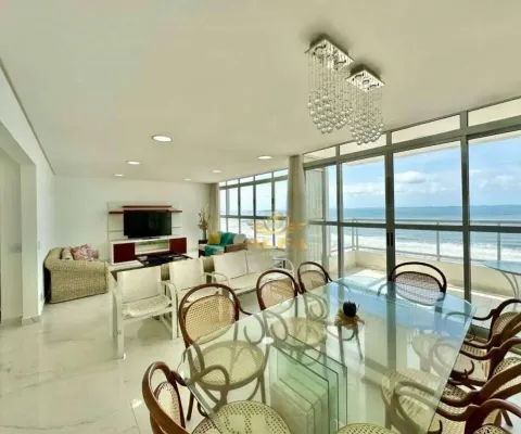 Frente mar, apartamento com 4 suítes à venda, praia das pitangueiras, guarujá.
