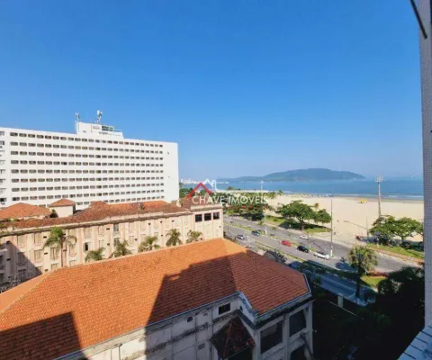 Apartamento frente mar à venda, 150 m² - gonzaga - santos/sp