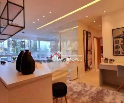 Apartamento com 2 dormitórios à venda, 72 m² por r$ 826.311,18 - encruzilhada - santos/sp