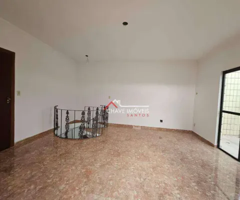 Cobertura com 177 m2, 3 dormitórios, 2 vagas de garagem, piscina, na aparecida - santos/sp