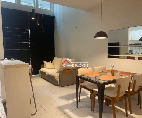 Loft para alugar, 69 m² por r$ 6.000,02/mês - gonzaga - santos/sp