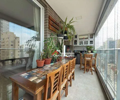 Apartamento com 3 dormitórios à venda, 120 m² por r$ 2.150.000,00 - embaré - santos/sp