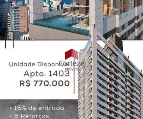 Apartamento com 64,7m² 2 quartos, à venda, no bairro meia praia em itapema