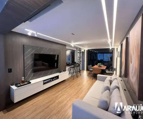 Apartamento mobiliado para locação com decoração contemporânea no centro de itajaí