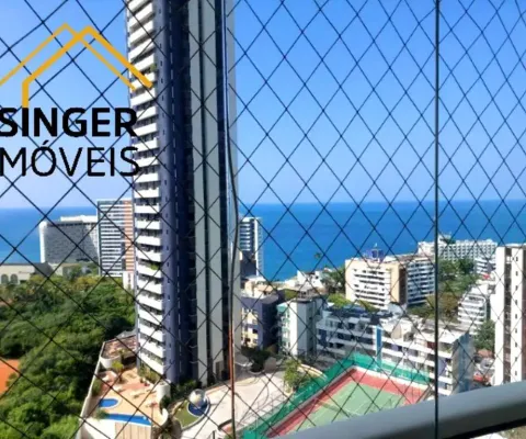 Aptº luxo em ondina, 3 quartos (3 suítes) + gabinete, andar alto, vista mar, 5 banheiros, 3 vagas de garagem, 192 m², infraestrutura completa