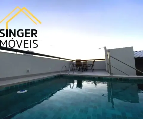 Oportunidade: belíssima cobertura duplex à venda, 210m², 3 suítes, closet, 3 vagas, varanda, piscina, churrasqueira, vista panorâmica e muito mais.