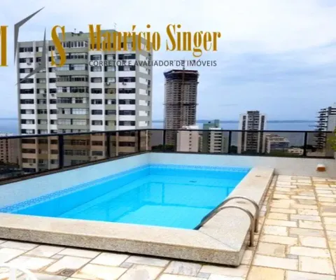 Espetacular apartamento cobertura duplex, 431 m², 4 suítes, 3 salas, dependência, armários, piscina, 5 garagens, depósito, p/ venda na graça, ssa/ba