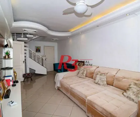 Cobertura à venda, 271 m² por r$ 1.700.000,00 - gonzaga - santos/sp