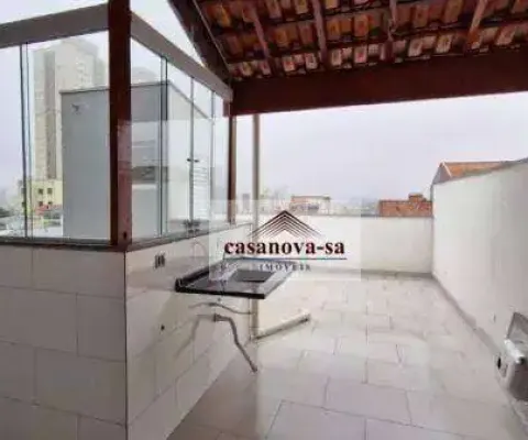 Cobertura com 2 dormitórios para alugar, 90 m² por r$ 2.220,00/mês - vila humaitá - santo andré/sp